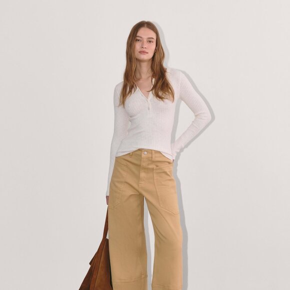 Everlane Women's Utility Gardener Pant in Classic Khaki, Size 32 - Picture 1 of 4